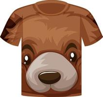 frente da camiseta com rosto de urso fofo vetor