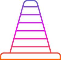 ícone de gradiente de linha de cone de tráfego vetor