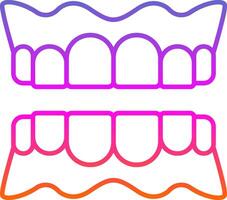 dentadura linha gradiente ícone vetor