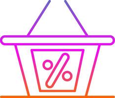ícone de gradiente de linha de cesta de compras vetor