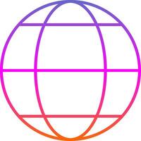 ícone de gradiente de linha mundial vetor