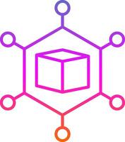 metaverso linha gradiente ícone vetor
