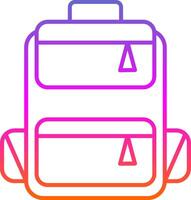 ícone de gradiente de linha de mochila vetor
