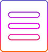 ícone de gradiente de linha de menu vetor