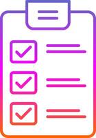 ícone de gradiente de linha de lista de verificação vetor