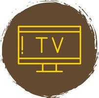 televisão linha círculo amarelo ícone vetor