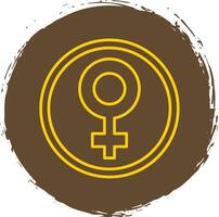 fêmea símbolo linha círculo amarelo ícone vetor