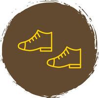 sapatos linha círculo amarelo ícone vetor