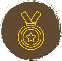 medalha linha círculo amarelo ícone vetor