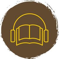 audio livro linha círculo amarelo ícone vetor