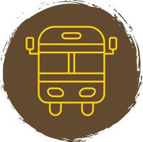 escola ônibus linha círculo amarelo ícone vetor