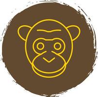 gorila linha círculo amarelo ícone vetor