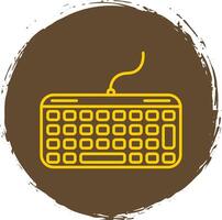 teclado linha círculo amarelo ícone vetor