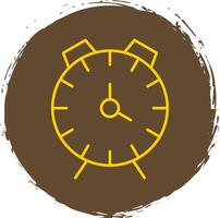 alarme relógio linha círculo amarelo ícone vetor