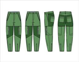 à moda carga calça técnico moda ilustração jeans calça moda plano técnico desenhando vetor