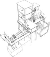 3d ilustração do industrial projeto vetor