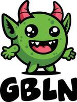 pequeno goblin logotipo vetor