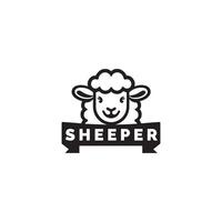 pastor marca logotipo apresentando uma estilizado ovelha ilustração em uma simples fundo vetor