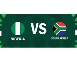 Nigéria e sul África emblemas Combine bandeiras africano nações 2023 equipes países africano futebol símbolo logotipo Projeto vetor ilustração