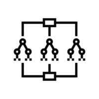 aleatória floresta algoritmo linha ícone vetor ilustração