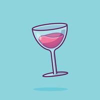 vidro do vinho desenho animado vetor ilustração namorados conceito ícone isolado
