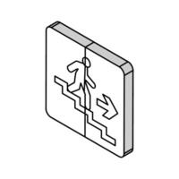 escada acima evacuação emergência isométrico ícone vetor ilustração