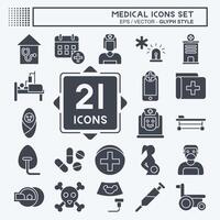 ícone conjunto médico. relacionado para farmacia símbolo. glifo estilo. simples Projeto editável. simples ilustração vetor