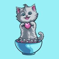 gato amor mascote ótimo ilustração para seu branding o negócio vetor