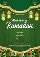 vetor verde luxo Ramadã kareem poster modelo