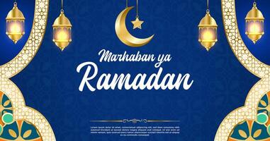 vetor azul luxo Ramadã kareem bandeira modelo