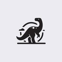 Preto dinossauro silhuetas, dinossauro logotipo ícone vetor