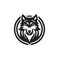 Lobo cabeça ilustração logotipo Projeto. Lobo mascote vetor