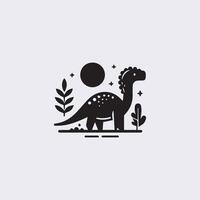 Preto dinossauro silhuetas, dinossauro logotipo ícone vetor