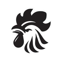 simples Preto frango cabeça logotipo, frango ícone vetor