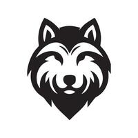 Lobo cabeça ilustração logotipo Projeto. Lobo mascote vetor