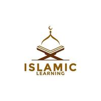 muçulmano aprender logotipo, islamismo Aprendendo logotipo modelo, islâmico meios de comunicação vetor ilustração