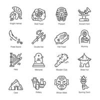 coleção do arqueologia linear ícones vetor