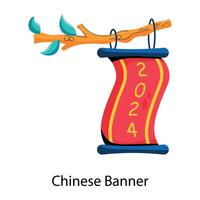 na moda chinês bandeira vetor