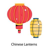 na moda chinês lanternas vetor