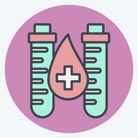 ícone sangue tubo. relacionado para sangue doação símbolo. cor companheiro estilo. simples Projeto editável. simples ilustração vetor