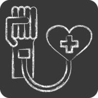 ícone sangue doação. relacionado para sangue doação símbolo. giz estilo. simples Projeto editável. simples ilustração vetor