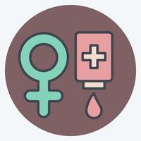 ícone fêmea doador. relacionado para sangue doação símbolo. cor companheiro estilo. simples Projeto editável. simples ilustração vetor