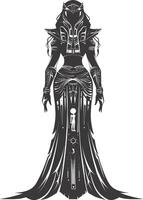 ai gerado silhueta fêmea faraó a Egito mítico criatura Preto cor só vetor