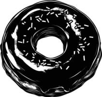 ai gerado silhueta rosquinha Preto cor só vetor