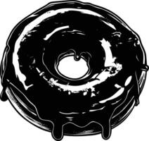 ai gerado silhueta rosquinha Preto cor só vetor