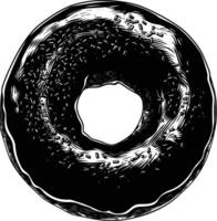 ai gerado silhueta rosquinha Preto cor só vetor