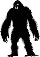 ai gerado silhueta yeti a mítico criatura antigo fera Preto cor só vetor