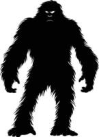 ai gerado silhueta yeti a mítico criatura antigo fera Preto cor só vetor