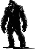 ai gerado silhueta yeti a mítico criatura antigo fera Preto cor só vetor