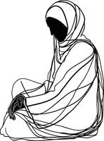 ai gerado estético mulheres hijab contínuo linha arte estilo símbolo do mulheres dias vetor